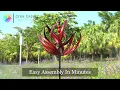 Cyan Oasis Red Dracaena Metal Wind Spinner