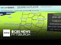 Chance of severe weather and tornado risk in Pittsburgh on Wednesday