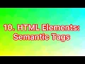 HTML Tutorial Semantic Tags in HTML Web Development Tutorials