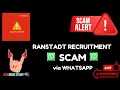 WATCH OUT For Ranstadt Recruitment Scam via WhatsApp Rocks Steady