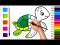 Turtle Coloring for Kids Kachua Ko Rang Bharen-How to Color Turtle Coloring for Kids Hindi
