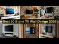 Latest Stone Wall Cladding TV Unit Designs 2026 Modern Interior Trends