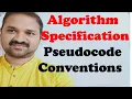 Algorithm Specification in DAA with Pseudocode Conventions Design Analysis of Algorithms