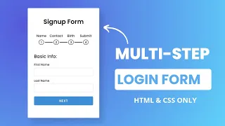 Multi-Step Login Form using HTML CSS JS