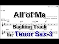 Lagu All of Me - Backing Track with Sheet Music for Tenor Sax (Take -3)