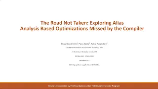 OOPSLA The Road Not Taken Exploring Alias Analysis Based Optimizations Missed by the Compiler