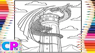 The Dragon Wrapped Around the Castle Tower coloringpagestv Spencer Maro - Starfire NCS Release