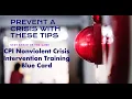 CPI Nonviolent Crisis Intervention Training Blue Card