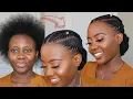 FLAT TWIST MADE EASY Needle and Yarn Thread Flat Twist w Low Bun Protective Style Hair Tutorial