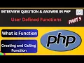 User define Function in PHP