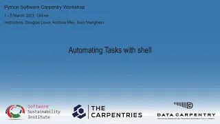 Python Software Carpentry workshop 01 March 2021 - Automating Tasks with Shell Module