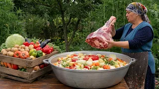 Cooking Uzbek Dimlama | Beef & Fresh Vegetables 🌿🔥