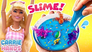 Barbie Throws A SUPER Slime Pool Party | Carrie Hands Gets Crafty