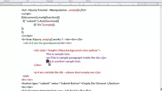 EMPTY METHOD IN JQUERY DEMO