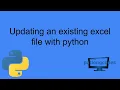 Modifying existing excel files using openpyxl in python