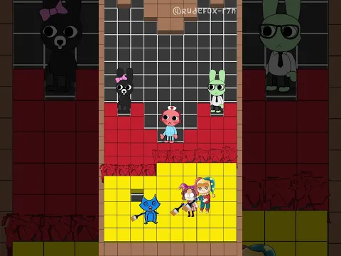 Gold vs Red! Rude Fox and Rattina, Shopkeeper Nurse, News Bunny Battle for the Territory #shorts