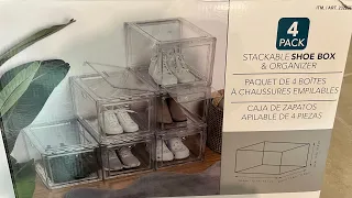 Organization Solution How to assemble 4 PACK Stackable Shoebox Organizer
