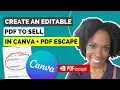 Create An Editable PDF to Sell in Canva PDF Escape Add Editable Fields To Checklists Planners
