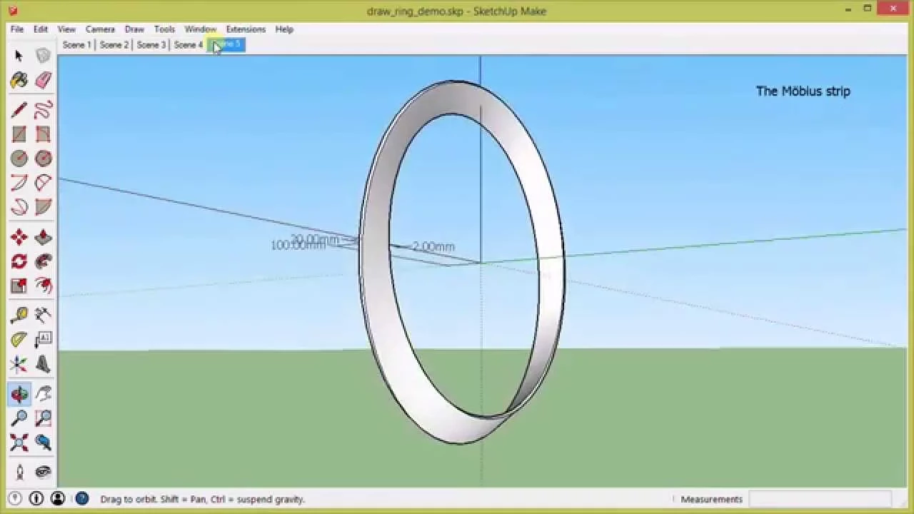 Sketchup Möbius Strips, Multi Loop Rings & Much More (Draw Ring Tutorial)