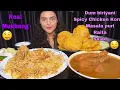 Download Lagu Spicy Hyderabadi Dum Biryani, Chicken Korma, Masala Puri, Raita | ASMR *Mukbang Eating Show*