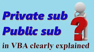 Excel VBA private sub and public sub private vs public sub in VBA