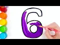 Glitter Number coloring pages Learn Colors Learn numbers for kids Jolly Toy Art
