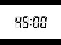 45 Seconds Digital Countdown Timer White Background Black Text No Sounds