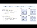 Matrix Operations - Implementation of nested loops and 2D arrays