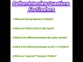 Python Interview Questions For Freshers part 1