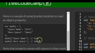 Accessing Objects Properties with Bracket Notation freeCodeCamp Basic Javascript