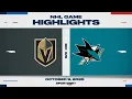 Lagu NHL Highlights | Golden Knights vs. Sharks - October 9, 2025