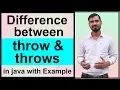 Difference Between throw and throws in Java Exception Handling in Java