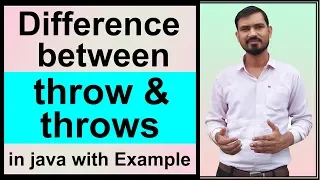 Difference Between throw and throws in Java Exception Handling in Java