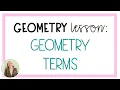 Geometry Lesson Geometry Terms