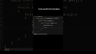 Day 2 Optimized Bubble Sort Code in Java Easy Step-by-Step Guide with Code Example