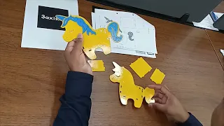 Unicorn Pen Stand 3axis co Laser Cut Model Assembly