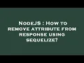 NodeJS How to remove attribute from response using sequelize