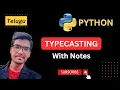 Typecasting In Python Python In Telugu Python Full Course