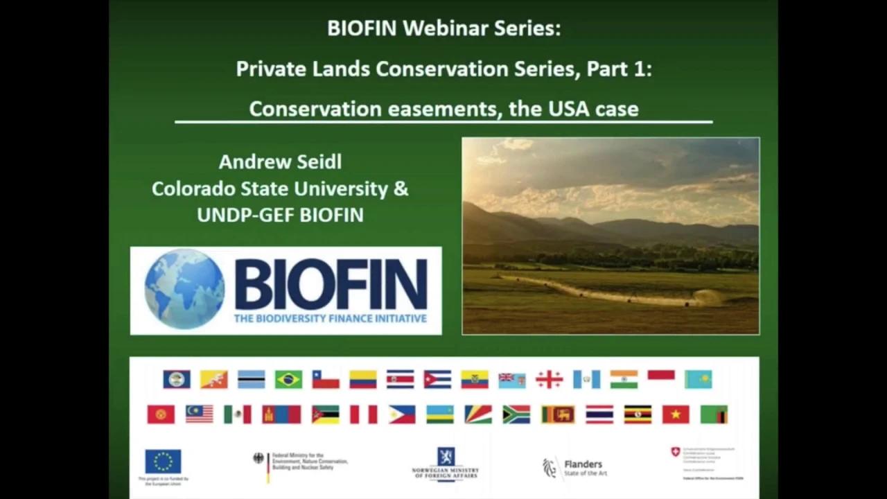 BIOFIN Webinar - Conservation Easements: The USA case - November 2017