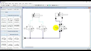 Circuito pneumático FluidSIM atuador de dupla ação