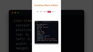 Creative Menu Hover Effects HTML CSS Animated Navigation