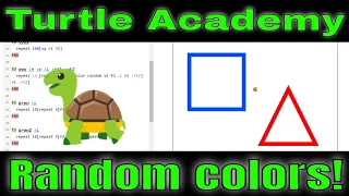 Random Colors moving with XY Programming in Logo with Turtle Academy