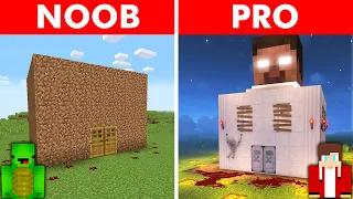 Minecraft NOOB vs. PRO Scary Prank House Build Challenge