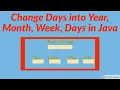 How to convert Days into Year month week in java Simple java program Java Interview Question