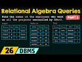 Relational Algebra Queries Part 1