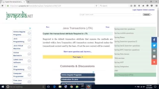 Explain the transactional attribute Required in JTA javapedia net