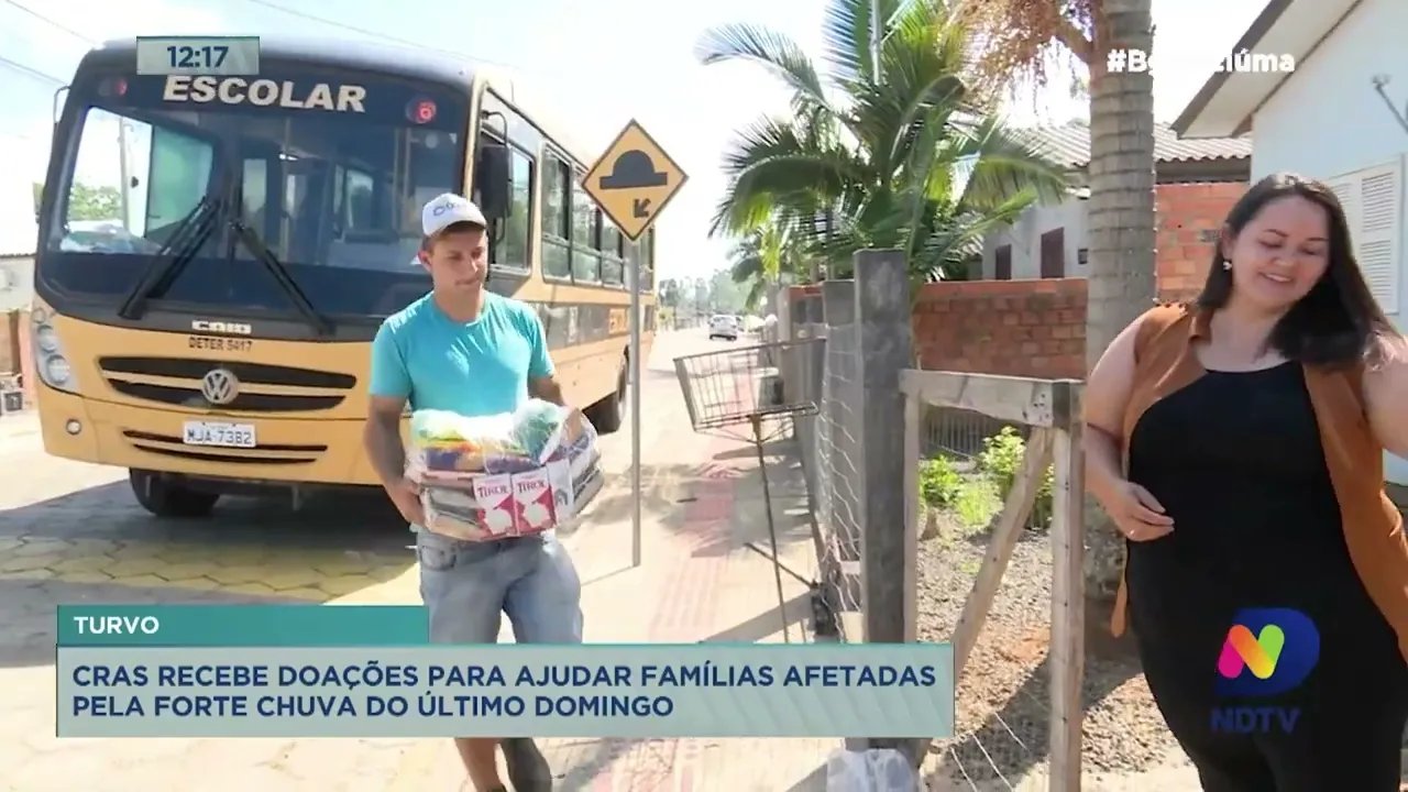 Cras de Turvo recebe doações para ajudar famílias afetadas pela forte chuva do último domingo