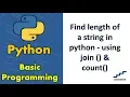 Find length of a string in python - using join count