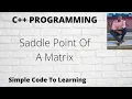 C Program To Find Saddle Point Of A Matrix Hindi