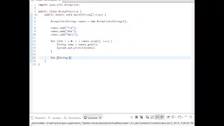 Enhanced for loop with Array Lists Java